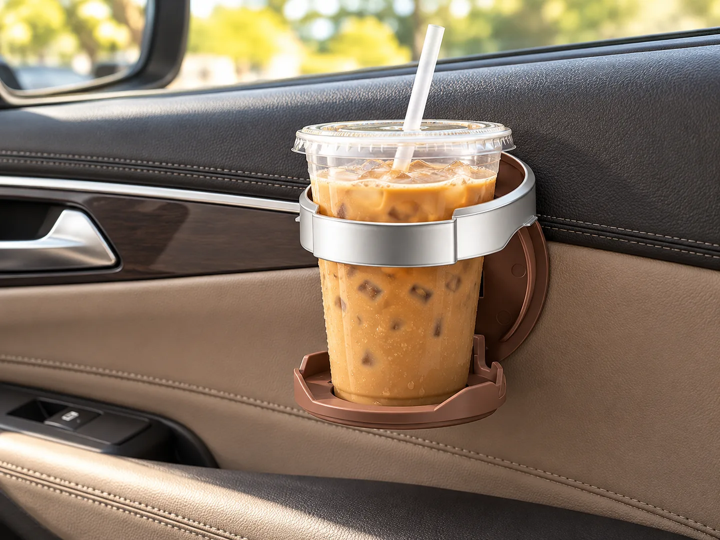 Foldable Car Door Cup Holder — AI illustrative lifestyle preview